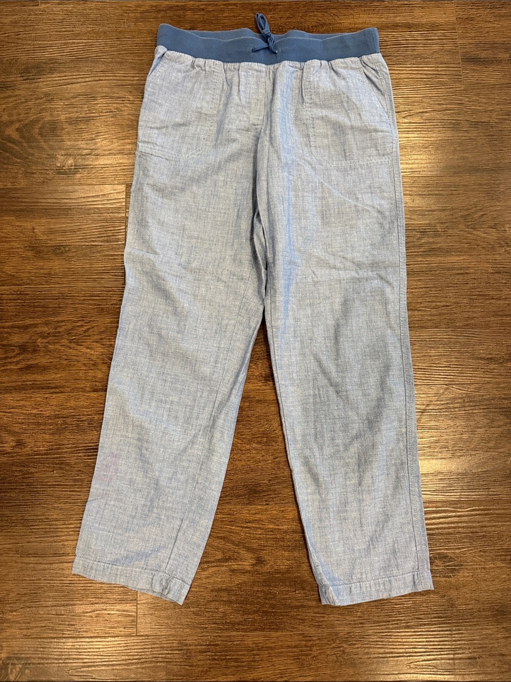 Light Blue Drawstring Men's Casual Pants